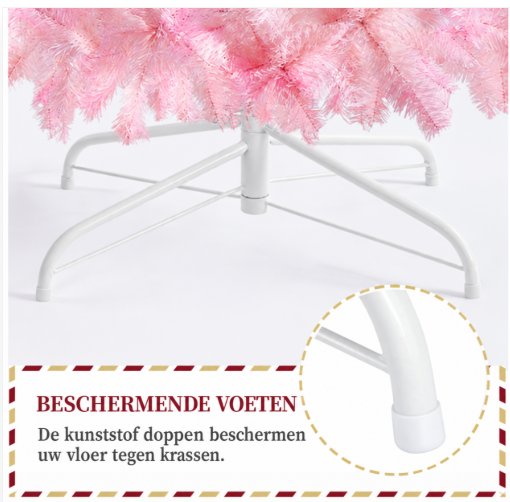 Yaheetech Kunstweihnachtsbaum 154 cm – Rosa – 398 Zweige – Zusammenklappbarer Ständer