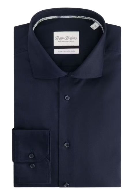 Boston Brothers - Business-Hemd LS - Bügelfrei - Herren - Navy - Größe 39