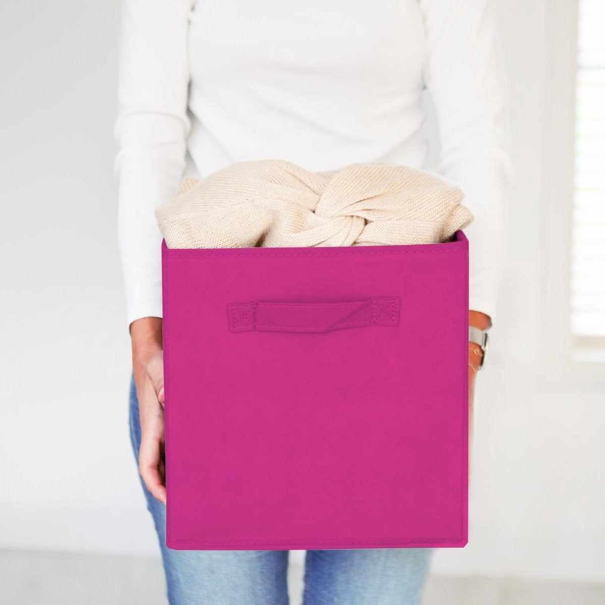 LifeGoods Kleiderschrank-Organisatoren - 6 Stück - 20L - Textil - Rosa