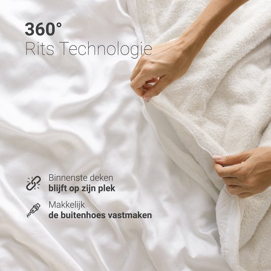 CozySense® Weighted Blanket 9 kg - Gewichtsdecke - Gewichtsdecke mit GLASS-Flow® Druckverteilung - Inklusive waschbarem Bezug - 140x200 cm - Weiß