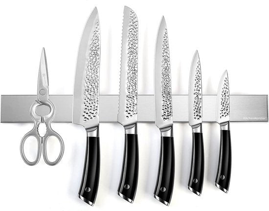 KitchenMonsterÂ¬Ã† Messermagnet Messerblock 40 cm - Magnetischer Messerhalter Inklusive Klebeband (3M) und Schraubbefestigung - Messermagnetstreifen aus Edelstahl