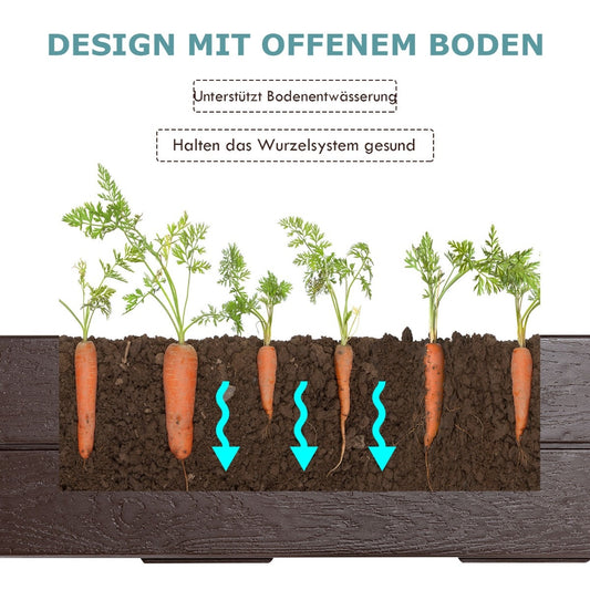 Coast 120 x 120 cm Hochbeet sechseckiger Pflanzkasten für Blumen braun für Blumen