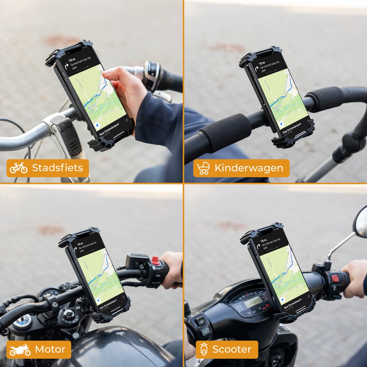Nuvance Handyhalterung für das Fahrrad – um 360° drehbar – für 4,7–6,8 Zoll – Schwarz