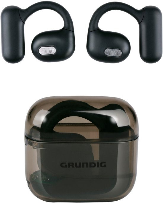 Grundig Kabellose Ohrhörer OWS Bluetooth – Kabellose Ohrhörer mit USB-C-Ladecase – In-Ear-Ohrhörer mit 4 Stunden Wiedergabezeit – Schwarz