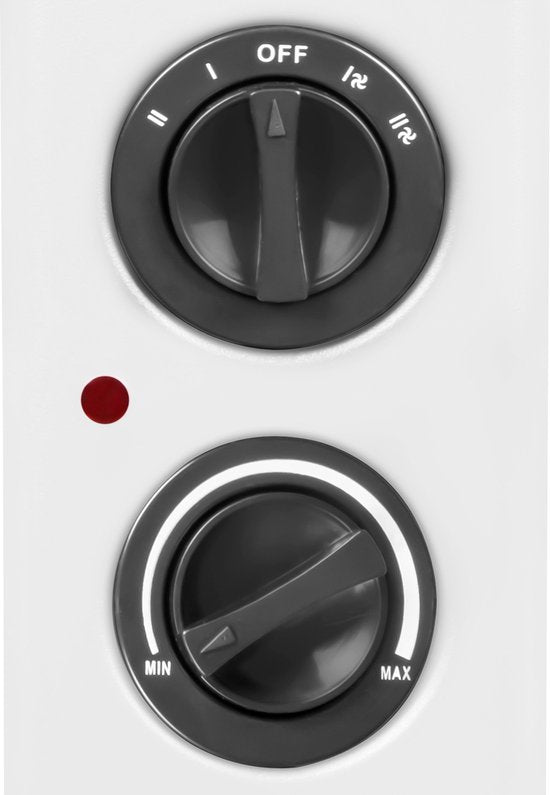 VONROC Elektroheizung - Konvektorheizung mit eingebautem Heizkörperlüfter - 2 Stufen: 1250W/2000W - Einstellbarer Thermostat - Beheizt Räume bis zu 24m2 - Modernes Design - Weiß