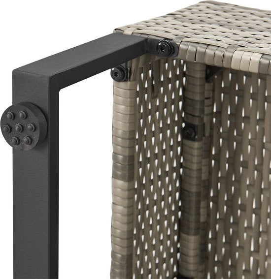 Juskys Lounge Set / Garten Set Santorini - Polyrotan - Modular - Grau - Inkl. Tisch & Aufbewahrungsbox