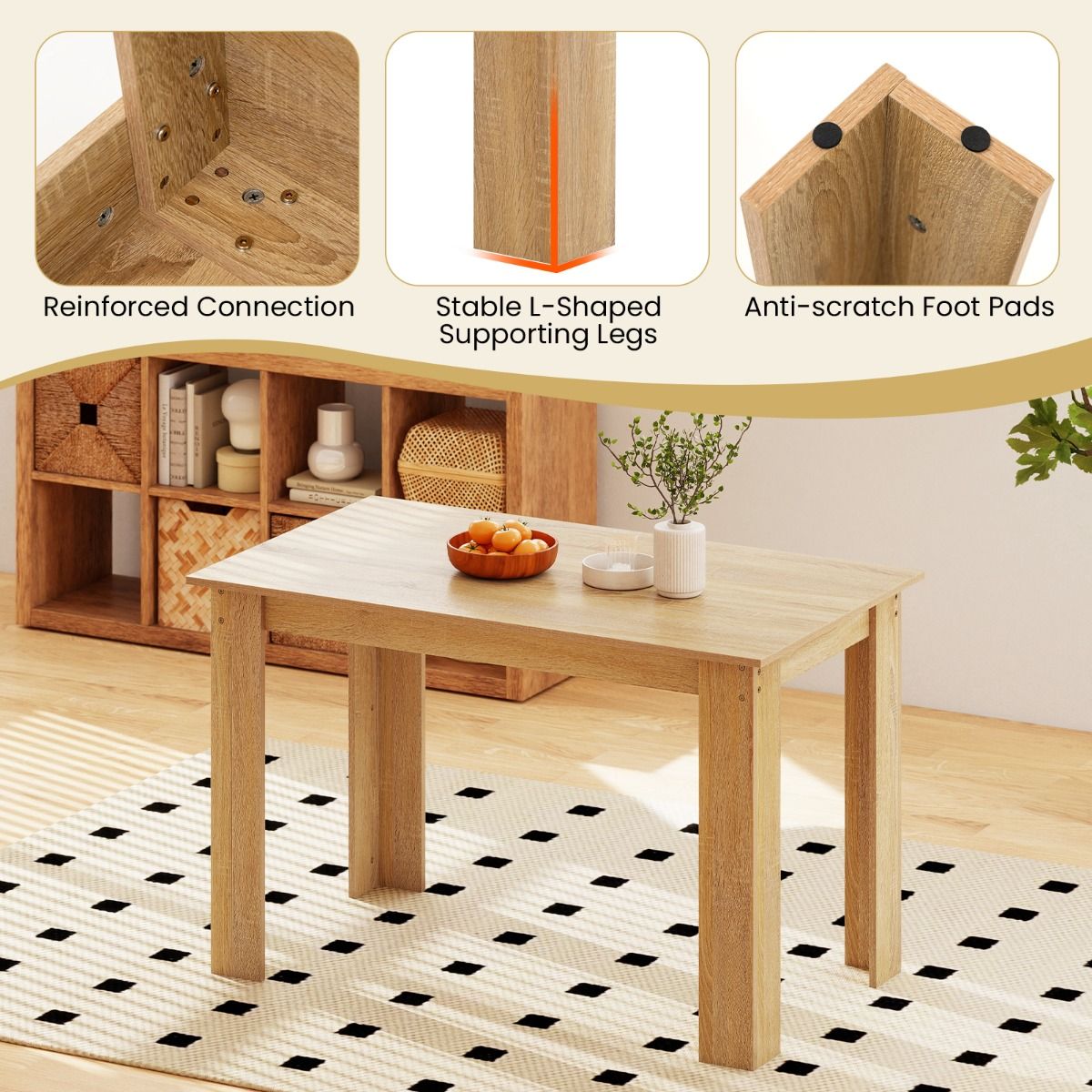 Coast Esstisch – rechteckig – 4 bis 6 Personen – Holz – natur – 120 x 70 x 75 cm