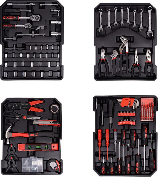 ALDORR Tools – 152 - Teiliges Werkzeugset im Koffer – Werkzeugkasten – Gefüllter Werkzeugkoffer – Werkzeugkiste – Schraubendreherset – Aluminium – Handwerkzeug – Basiswerkzeug – Mit Drehmomentschlüssel mit Ratsche – Geschenk für Männer - Einweihungsgesche