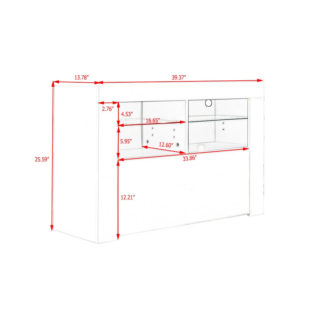 Modernes TV-Möbel 100 cm – mit RGB-LED-Beleuchtung – Schwarz
