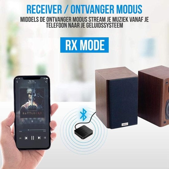 Strex Bluetooth-Sender & -Empfänger - 10m Reichweite - AUX/RCA - Schwarz