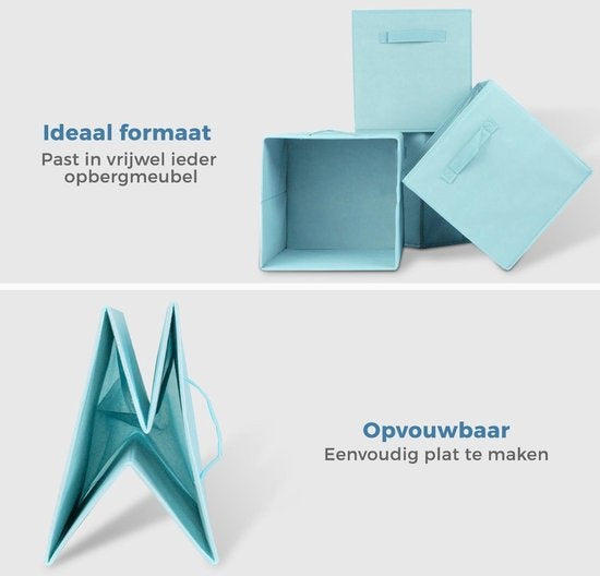 LifeGoods Kleiderschrank-Organisatoren - 6 Stück - 20L - Textil - Blau