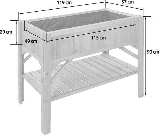 tectake - Hoher Pflanzkübel mit Regal - Baumschule - Stecklingskasten - 119x53x90cm - 403232