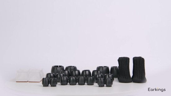 Stuhlbeinschützer Bodenschützer Ø22-25 mm - Stuhlbeinkappen Möbelkappen 24 Stück - Runde & quadratische Stuhlkappen Bodenschützer Stühle - Earkings Black