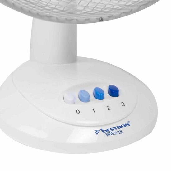 Bestron Tischventilator Ø 35cm, Ventilator mit 3 Geschwindigkeitsstufen & 75° Grad Drehfunktion, 40Watt, DDF35W, Farbe: weiß