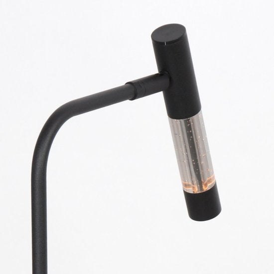 Tischlampe Alisio 4593ZW, schwarz, mit mundgeblasenem Glas, dimmbar, 47 cm hoch, Steinhauer Design-Beleuchtung