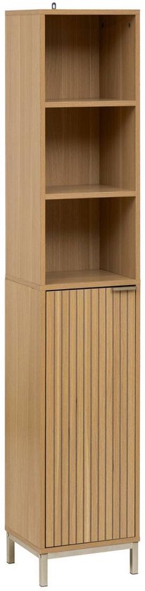 TASSO Aufbewahrungsschrank aus Holz mit 1 Tür und Rillen