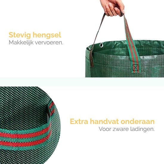 Goliving Gartenabfallsack - 2er Set Gartenabfallsäcke faltbar - Gartensack - Gartenabfallbehälter - 2x 280 Liter - Grün