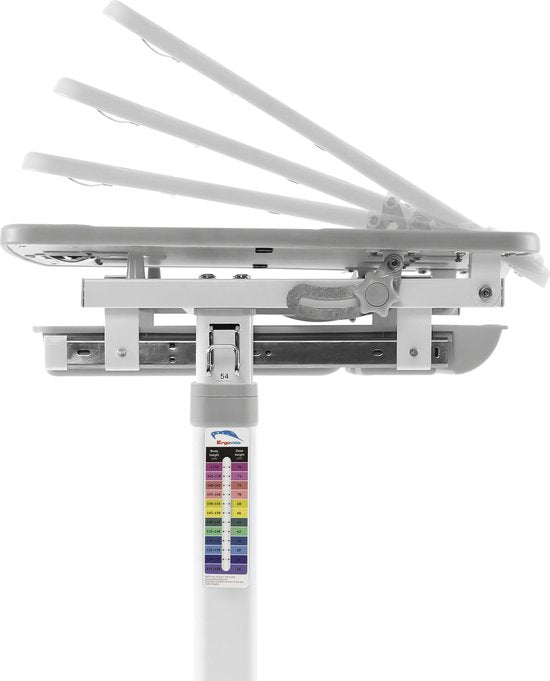 VDD Gaming - Kinderschreibtisch mit Schreibtischstuhl - höhenverstellbar von 54 cm bis 76 cm - mit Stauraum - Weiß