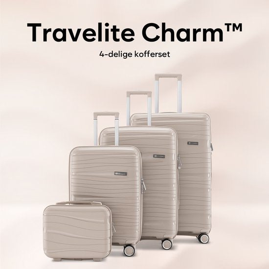 SKYCASES Travel One – 28-Zoll-Reisekoffer – Zahlenschloss – 50 x 29 x 77 cm – 98 l – Leicht, wasserdicht und strapazierfähig – XL-Rollkoffer – Beige