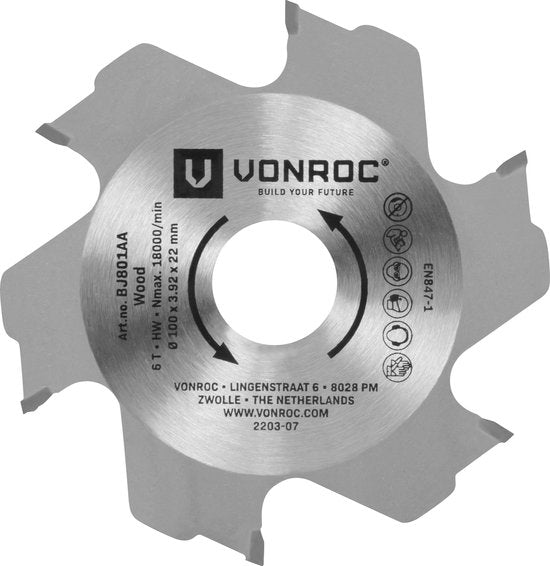 VONROC Klinge für Klingenschneider - 100 x 22mm - 6 Zähne - 3.92mm dick - für VONROC Klingenschneider BJ501AC und universell einsetzbar