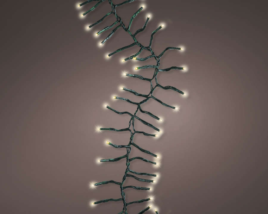 Lumineo - LED-Cluster-Weihnachtsbeleuchtung - 8 Lichtebenen & Twinkle - 6 Meter (456 LEDs) - Kunststoff - Warmweiß
