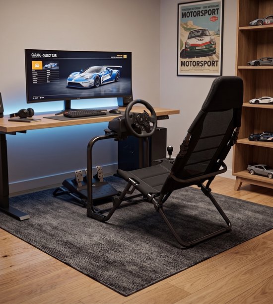 VDD Gaming – Zusammenklappbares Sim-Racing-Cockpit – Sim-Racer – Renncockpit – Zusammenklappbar – Schwarz