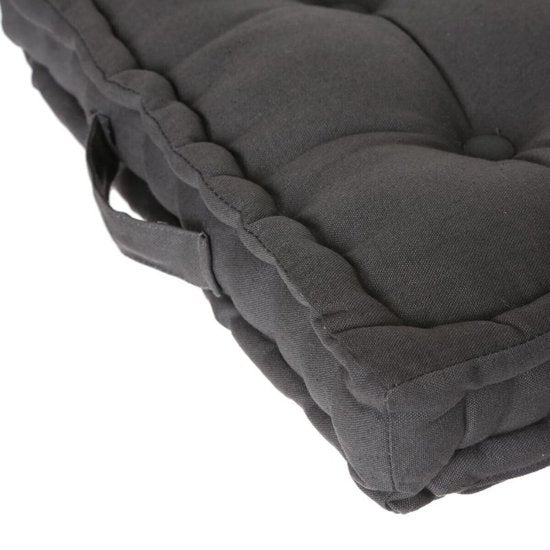 Atmosphera Bodenkissen Square – dunkelgrau – Baumwolle – 38,5 x 38,5 x 8 cm – quadratisch – extra dick