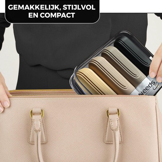 EverNeeds Reiseflaschen mit Etui - Nachfüllbar - Silikon-Reiseflaschen Handgepäck - Aprikose - 4 Stück