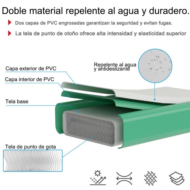 Coast Gymmat mit Kompressor - Innen und Außen - 450 x 100 x 15 cm - Grün