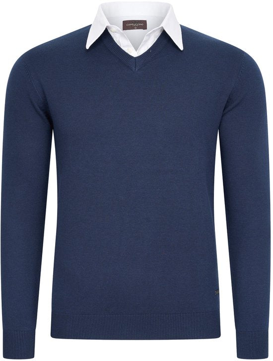 Cappuccino Italia - Herren Pullover Mock Pullover - Blau - Größe XXL
