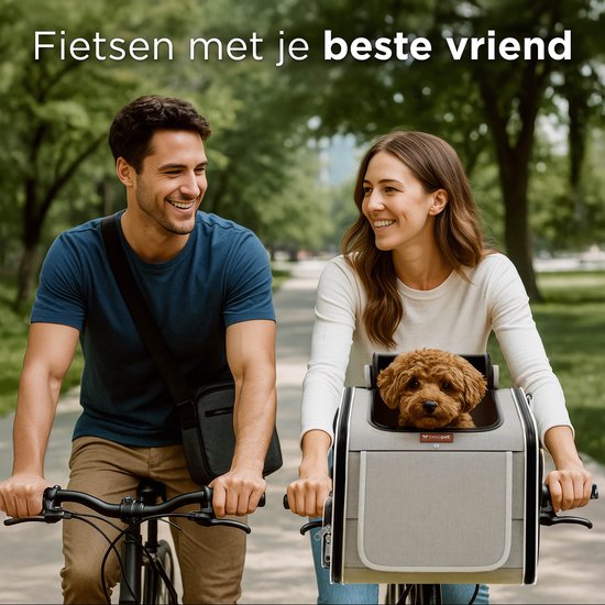 Trevopet® - Hundefahrradkorb - 4-in-1- Tragetasche, Rucksack & Autositz - Geeignet für Elektrofahrräder - Für Hunde bis 8 kg - Grau