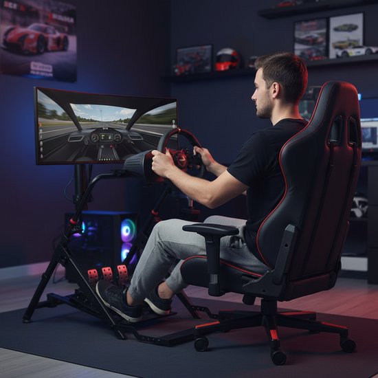 VDD Gaming – Sim-Racing – Lenkradständer – Sim-Racing-Cockpit – Zusammenklappbar