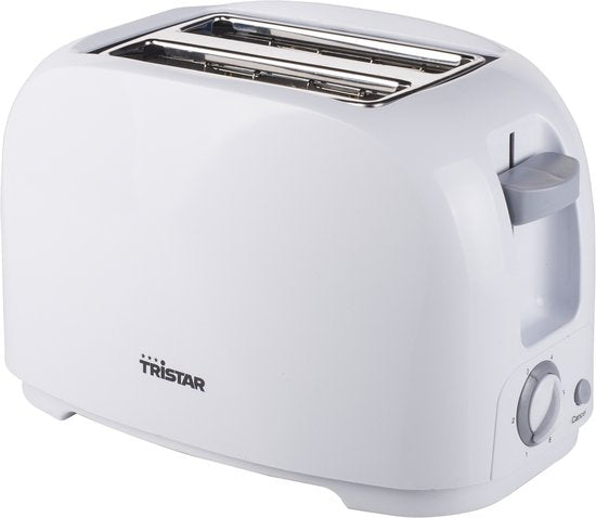 Tristar Toaster BR-1013 – 800 W – 6 Bräunungsstufen – 2 Toastschlitze für 2 Scheiben Brot – Weiß