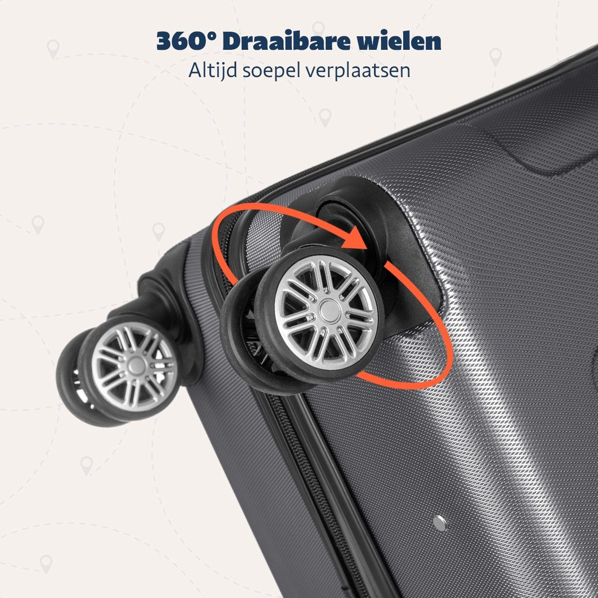 TRVLMORE - Kofferset - 3 Stück - 38L (Handgepäck) + 70L + 110L - Dunkelgrau