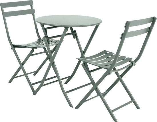 Runder, klappbarer Gartentisch aus Stahl für 2 Personen – GREENSBORO
