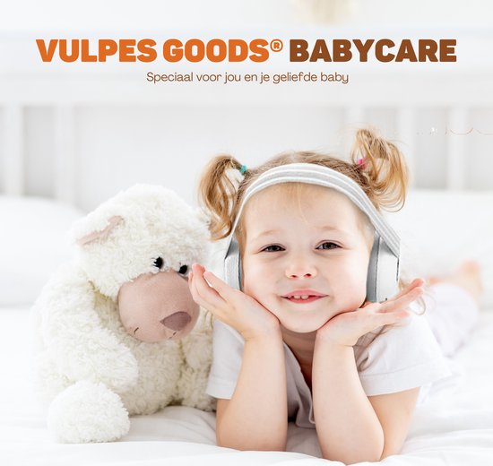 Vulpes Goods® BabyCare - Gehörschutz Kids PRO - Zertifizierte Baby-Ohrschützer - Geeignet für Babys und Kleinkinder bis zu 36 Monaten - 25 dB Geräuschreduzierung für maximalen Gehörschutz - Inkl. 3 Stirnbänder & Reisetasche