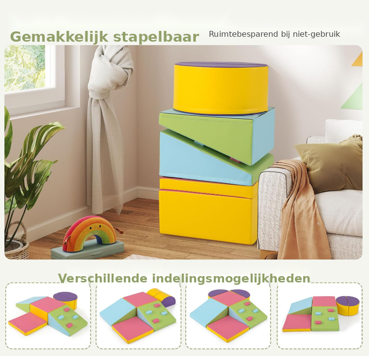 COSTWAY Weiche Bausteine, Set – 6-teilig – Kletter-, Krabbel- und Spielblöcke – 40 x 40 x 20 cm – mehrfarbig