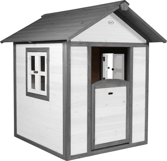 AXI Beach Lodge Spielhaus in Grau/Weiß – Spielhaus für den Garten / den Außenbereich – FSC-Holz – Gartenhaus für Kinder