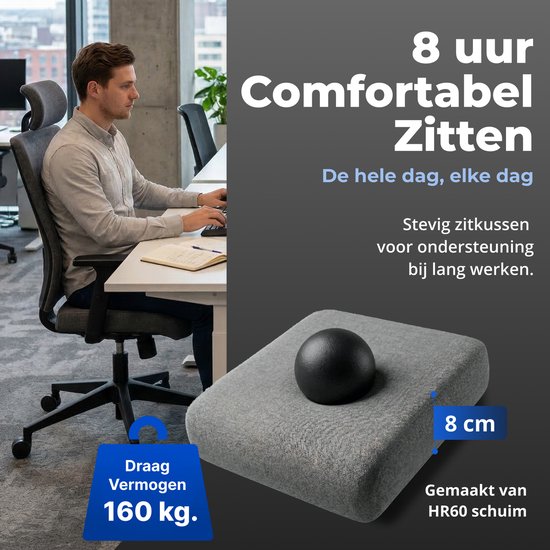 Backerz Ergonomischer Bürostuhl – Bürostühle für Erwachsene bis 160 kg – Stoff-Bürostuhl – NEN-EN1335