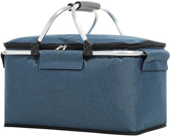 Ceruzo Cooling Basket Blau - Picknickkorb-Aluminium-Oxford-Stoff-Faltbar