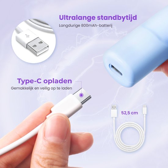 Rubye® Elektrischer Diamantmalstift - Mit Vakuumtechnik - Wiederaufladbar über USB-C - Komfortabel in der Anwendung - Für runde und eckige Steine - Blau