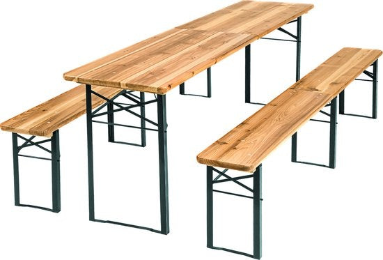 tectake - Biertisch mit Bänken, Campingtisch, klappbar