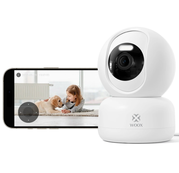 Woox Smart PTZ-Kamera 2K HD – Weiß – 360° mit KI-Erkennung und Nachtsicht
