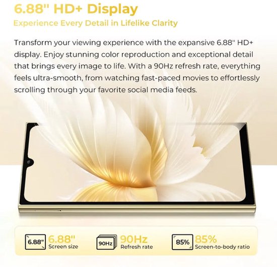 Oukitel C61 Pro 17,5 cm (6,88") Hybrid-Dual-SIM-Smartphone mit Android 15, 8 GB, 256 GB, 5150 mAh, blau