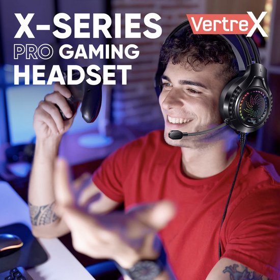 VERTREX Gaming Headset mit Mikrofon - PC, PS5, PS4, Xbox, Nintendo Switch - 7.1 Surround Sound