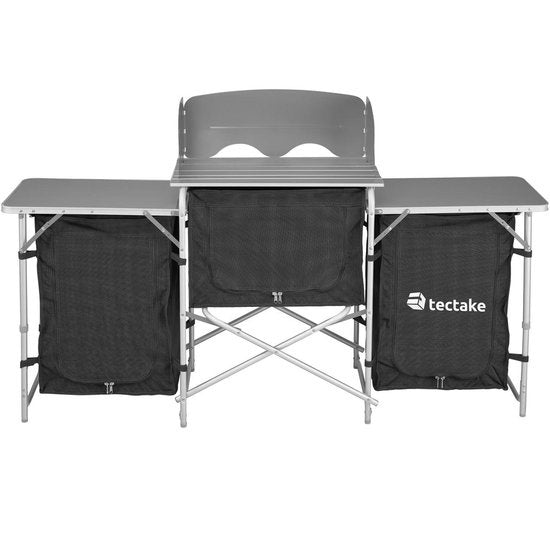 tectake - Campingküche Abm. 172 x 52 x 104cm schwarz - 403344