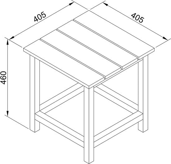 AXI Tess Beistelltisch Braun – Kleiner Gartentisch aus Holz – Quadratisch – 40,5 x 40,5 x 46 cm – 100 % FSC-zertifiziertes Hemlock-Holz – Für Garten, Terrasse und Balkon