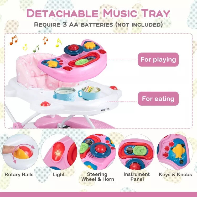 Coast Baby Kinderwagen - Zusammenklappbar - 6 x 1 - Höhenverstellbar - 71 x 61 x 50 cm - Pink