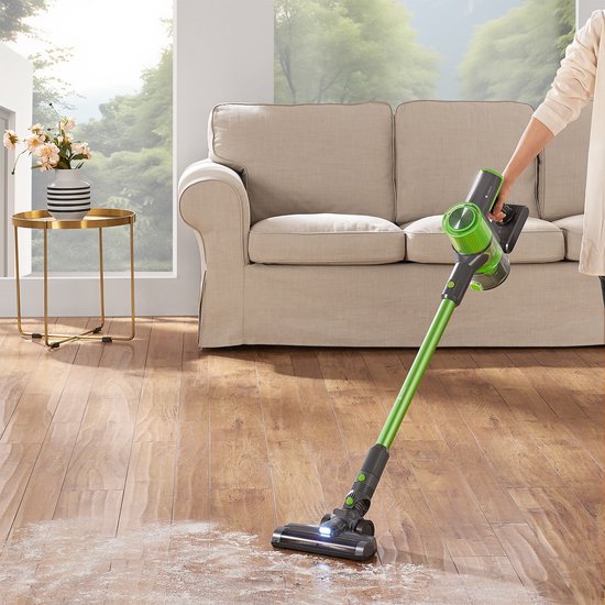 Juskys Akku-Sauger / Staubsauger VC2101 - Grau & Grün - inkl. Zubehör