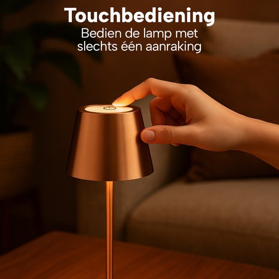 Kabellose Tischlampe – Kabellos und über USB-C aufladbar – 3 LED-Lichtfarben – Für drinnen und draußen – 2er-Set – Anthrazit – BREND BR-2247